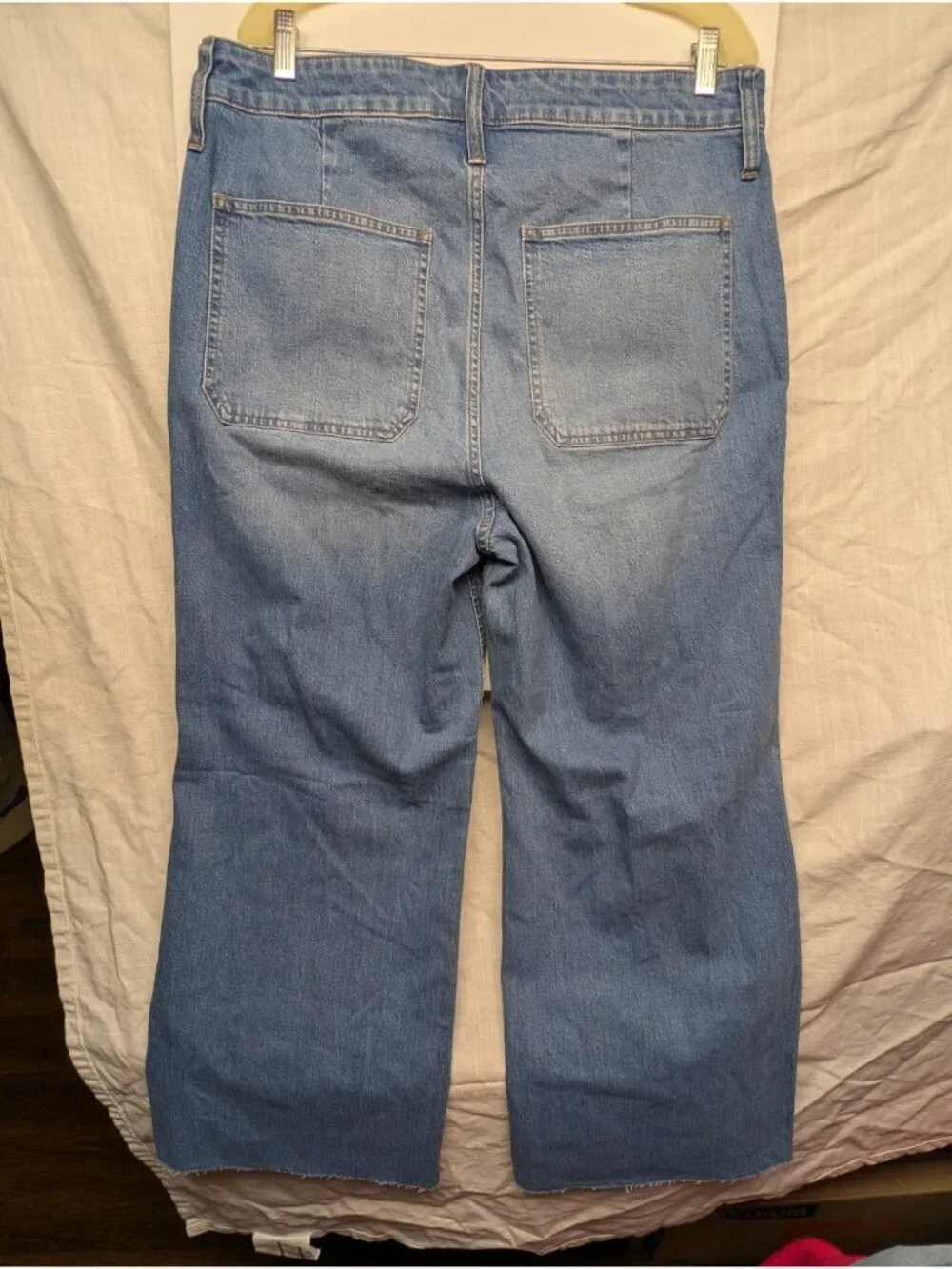 JCrew Sailor Wide Leg Trouser Jeans Womens 33 High Rise Blue 96' CC569